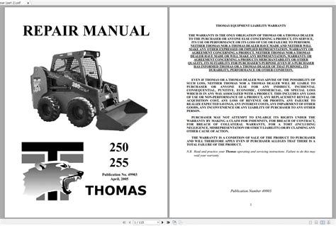 thomas skid steer manuals